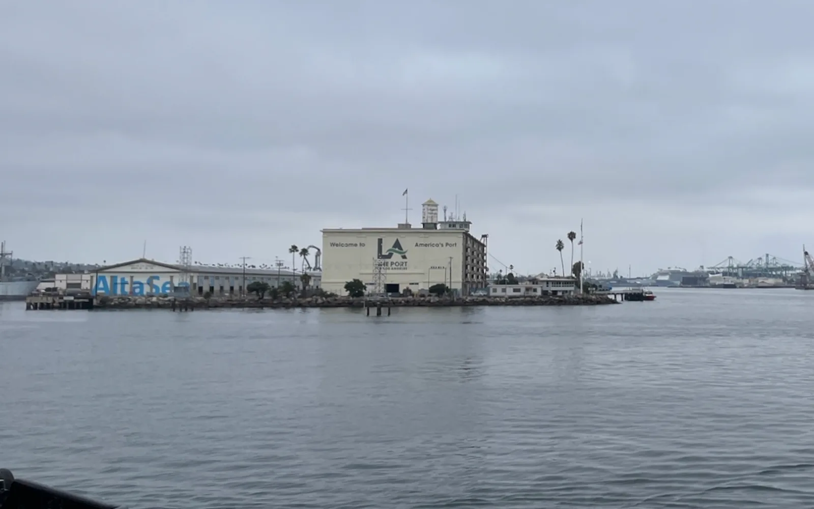 Historic Warehouse No 1 in the Port of Los Angeles, showing the industrial infrastructure that serves the Southeast Los Angeles County region